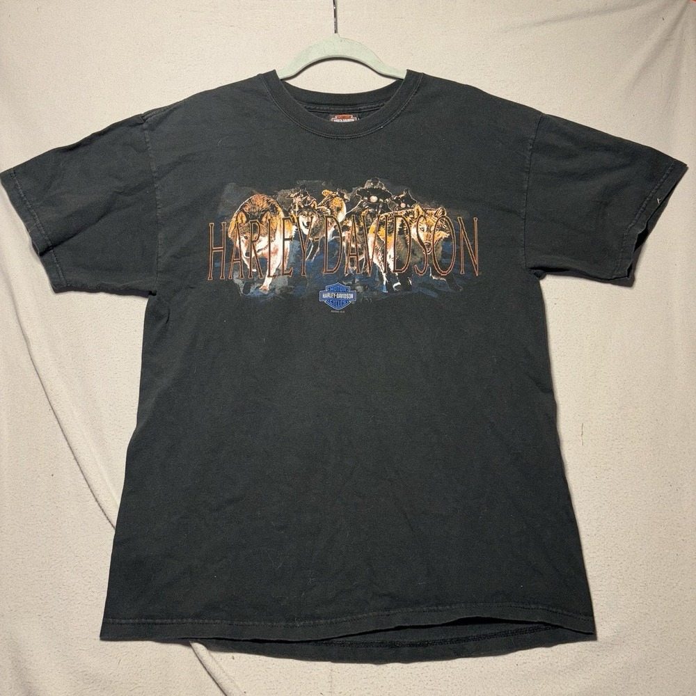 Harley-Davidson Shirt Mens Large Wolf Graphic Made in USA Holoubek Gettysburg Pa